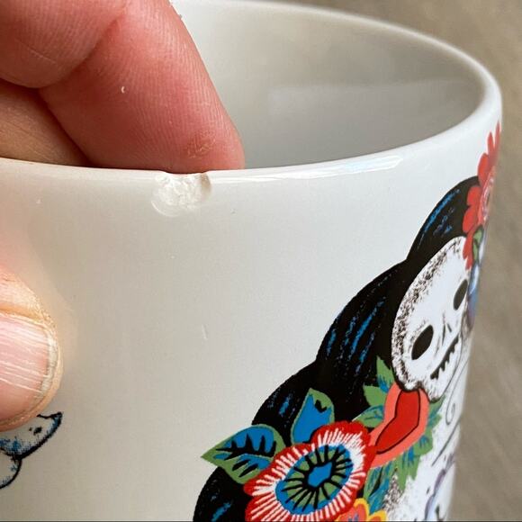Large White Porcelain Day of the Dead Coffee Mug - Picture 6 of 7